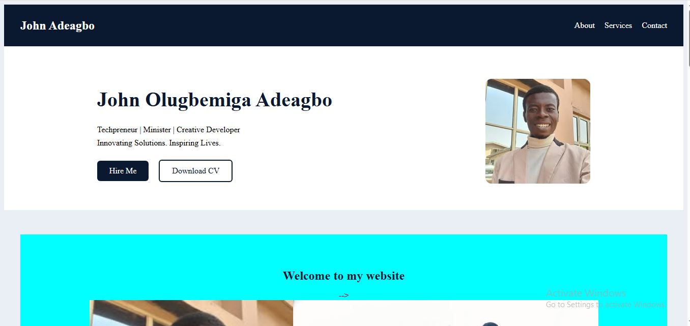 a Personal Portfolio screenshot